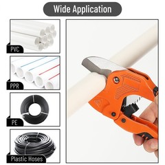 Bates- PVC Pipe Cutter, Cuts up to 1-5/8&Prime;, Ratchet Cutter Orange