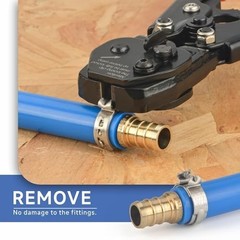 PEX Crimping Tool with Ratchet & Removal Function, 20PCS 1/2&Prime; & 10PCS 3/4&Prime; Clamp