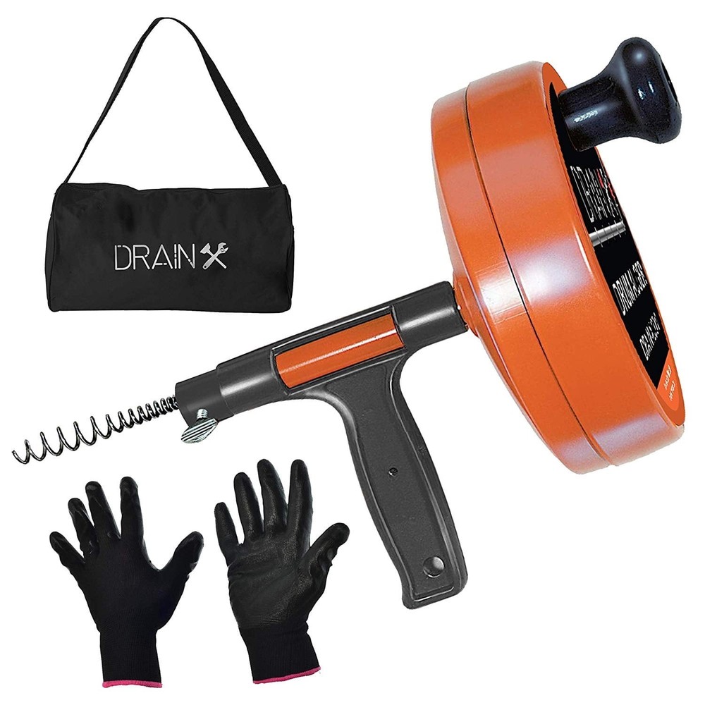 Drainx EHX11010 25 Ft Heavy-Duty Steel Pro Drum Drain Auger