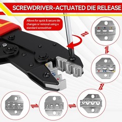 6PCS Ratcheting Wire Crimper Set for Heat Shrink, Insulated Nylon & Ferrule Term