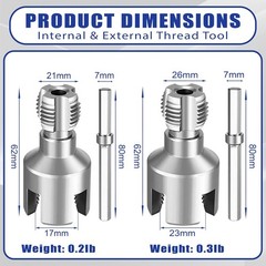 2-in-1 PVC Pipe Threader Kit with 1/2&Prime; & 3/4&Prime; Dies &ndash; Complete Dual Function I&hellip;