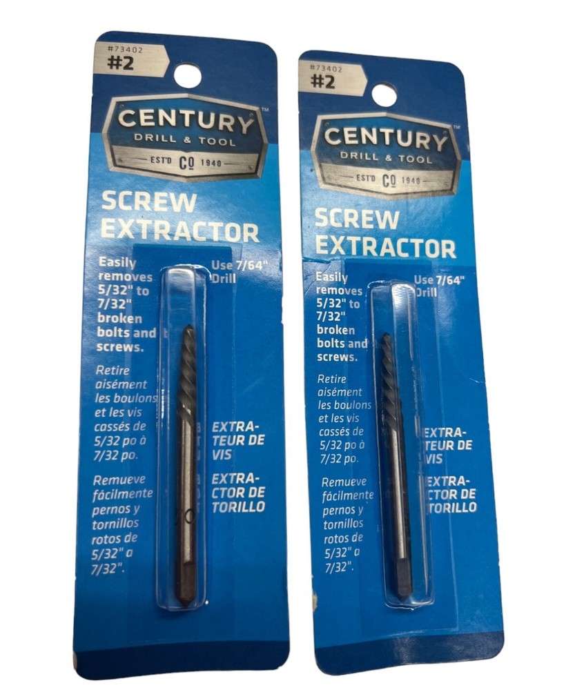 Century Drill & Tool 73402, #2 Screw Extractor (LOT OF 2) **SALE**