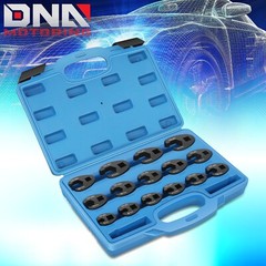 1/2&Prime; & 3/8&Prime; Drive Metric Crowfoot Wrench Set 8-24mm Flare Nuts w/ Case 15Pcs