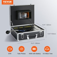 7&Prime; Sewer Camera 50m/165ft Pipe Inspection Camera Drain Camera IP68 waterproof