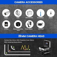 30M Sewer Camera with 512Hz Sonde Transmitter, Self-Leveling, Distance Counter