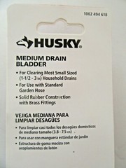 Husky Medium Drain Bladder Clog Cleaner Remover