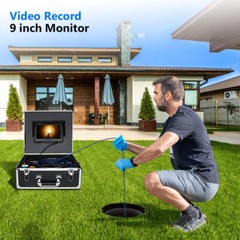 30M 1000TVL Sewer Pipe inspection Camera 512hz Self-leveling Meter Counter DVR