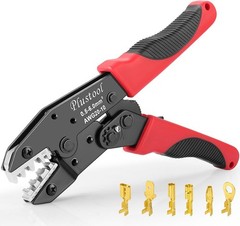 Plustool Crimping Tool for Non-Insulated Open Barrel Terminals & Receptacles AWG