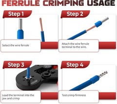 HSC8 6-6A Ratcheting Ferrule Crimper for 0.25-6mm&sup2;Cable End Sleeves | Wire Ferru
