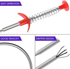 24 In. Flexible, 4 Claw Pick-Up Tool, Jewelry Retriever, Clog Remover, Drain Sna