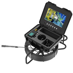 10.1&Prime; Pipe Sewer Drain Inspection Camera 512HZ Self Leveling DVR 7MM Cable 40M