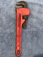 Vintage Great Neck 10&rdquo; Pipe Tool Monkey Wrench PW10 Forged Steel Heavy Duty