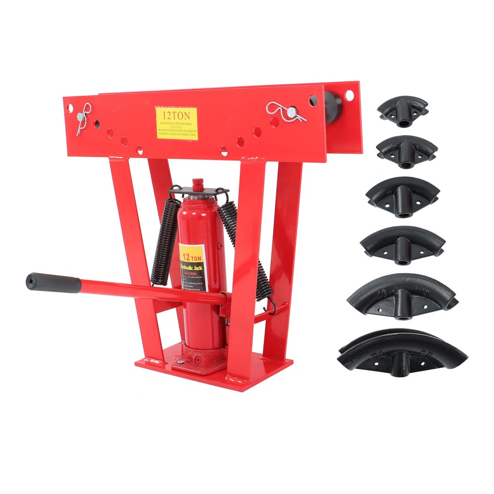 LABLT 12 Ton Pipe Bender Manual Hydraulic Piping Bending Exhaust Tube w/6 Dies