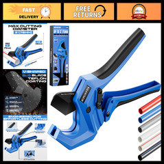 Heavy-Duty Ratchet Pipe Cutter Tool for PVC, PEX, CPVC, Rubber Hose &ndash; Cuts 3