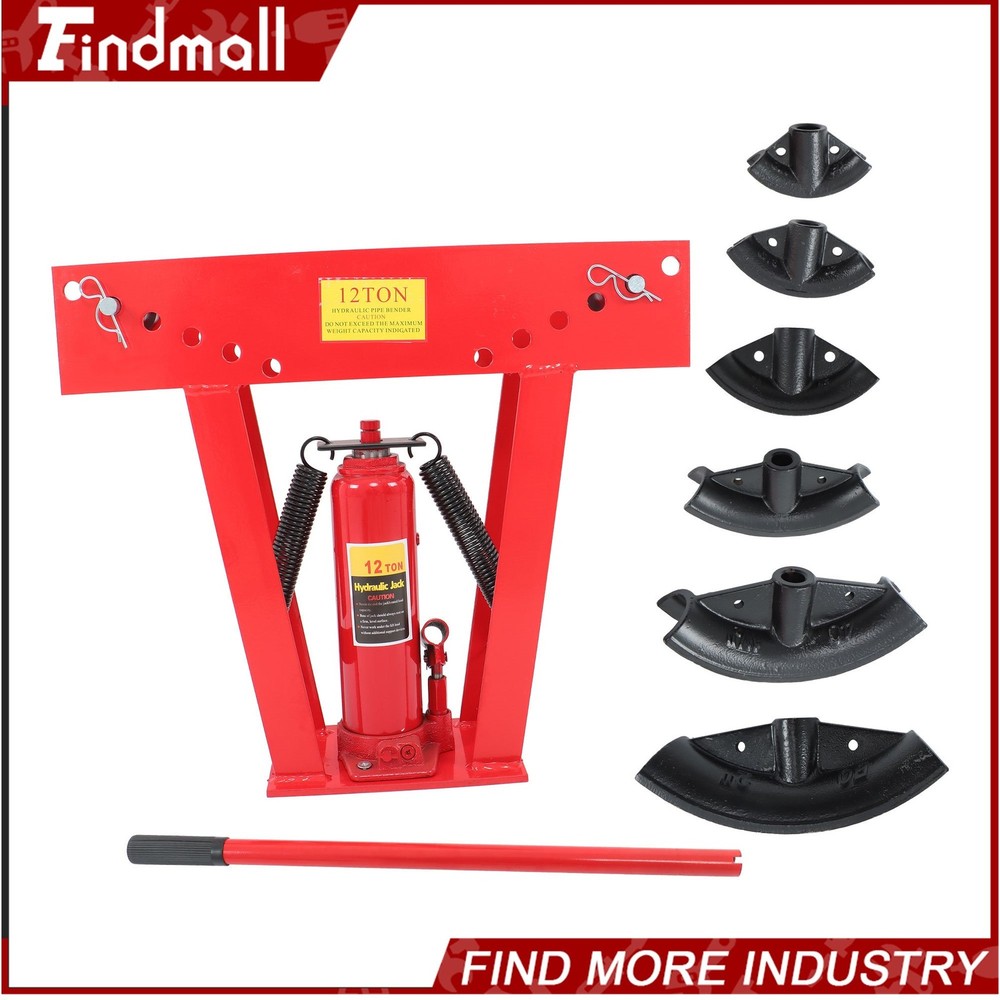 Findmall 12T W/ 6 Dies Copper Exhaust Pipe Bender Manual Hydraulic Tubing Bender