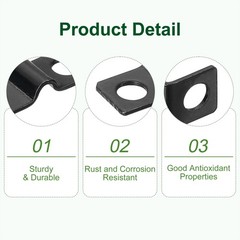 100Pcs U-Shaped Pipe Clamp, 5/16 Inch(8mm) 2 Hole U-Tube Strap Clamp, Black