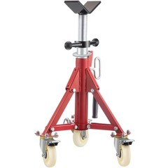 VEVOR Pipe Stand Fold-a-Jack V-Head 20-37 inch Height 12&Prime; Pipe 882 lb w/Casters