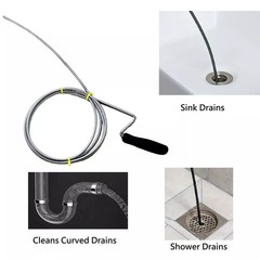 Manual Drain Snake Clog Remover 10 Foot Metal Tool Unclog Sinks Drains Toilets