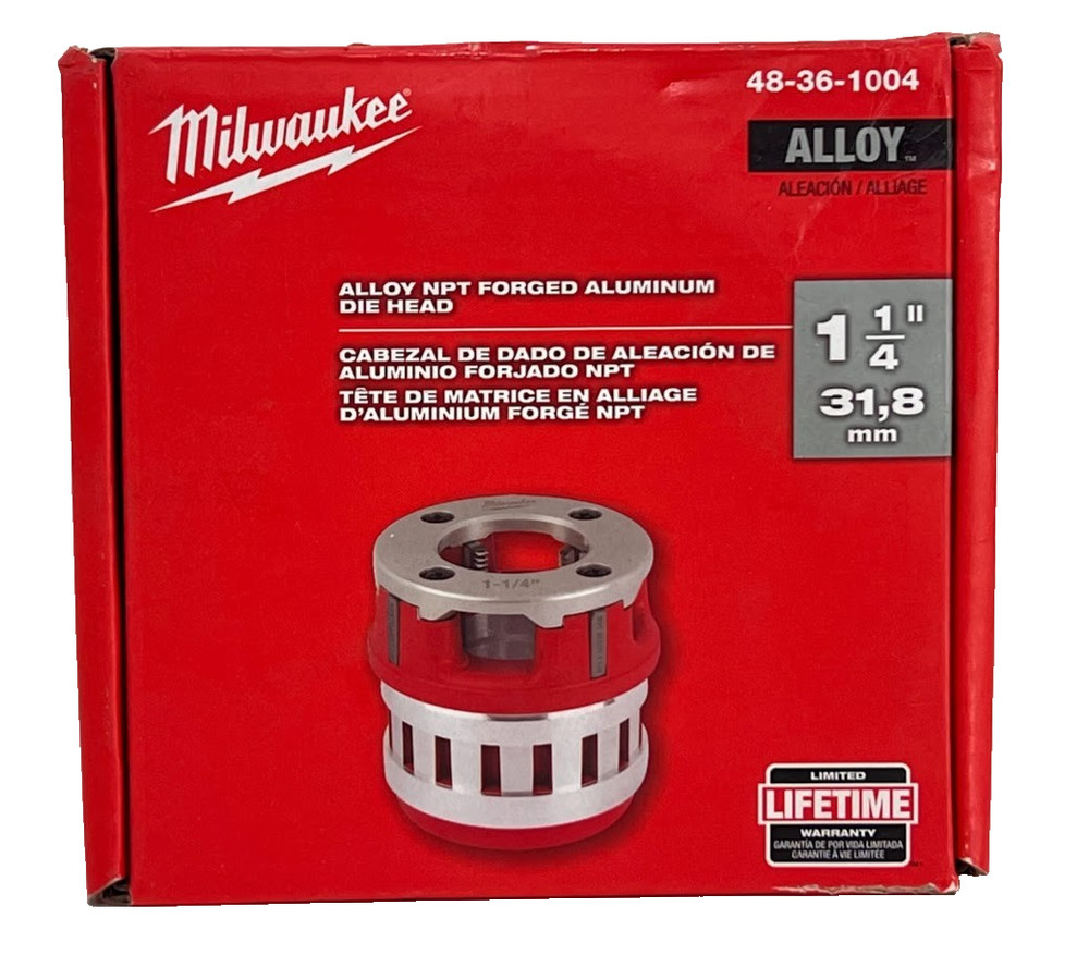 Milwaukee 48-36-1004 1-1/4&Prime; ALLOY NPT Forged Aluminum Die Head