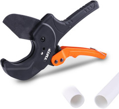YEC-P63 PVC Pipe Cutter, Ratcheting Pipe Cutter Tool for Plastic Tubing, Cuts
