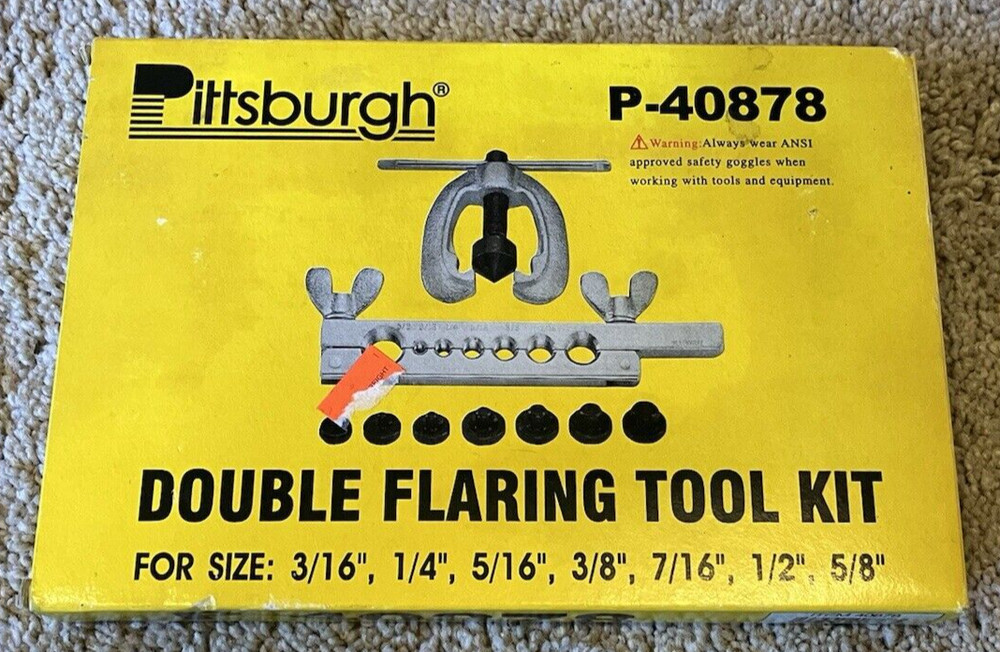 Pittsburgh Double Flaring Tool Kit Item# P-40878 For Size 3/16&Prime; to 5/8&Prime;