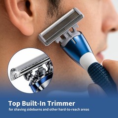 6-Blade Manual Razor for Men with Lubricating Strip, 1 Ergonomic Non-Slip Han&hellip;