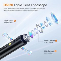 Waterproof 1080P Industrial Borescope with 50FT Cable & 5-Inch IPS Display