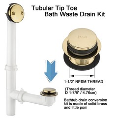 (1 Pack) Yariwiz 1-1/2&Prime; Golden Bathtub Tub Drain Kit Bath Waste Overflow Drai&hellip;
