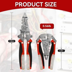 Foldable Heavy Duty 16-in-1 Wire Stripper with 12-250V Voltage Tester, Electrici