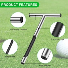 12 Inch Stainless Steel Soil Probe Rod with T Handle, Includes Soil Sample Ki&hellip;