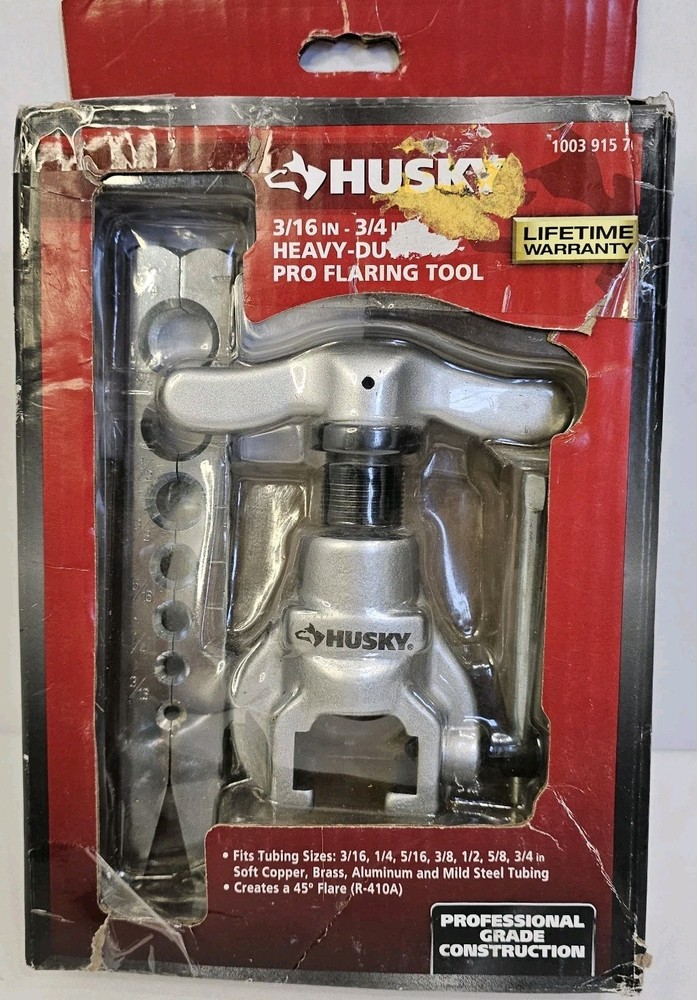 Husky 1003915700 Heavy-Duty Pro Flaring Tool Set 3/16&ndash;3/4 in &ndash; New, Damaged Box