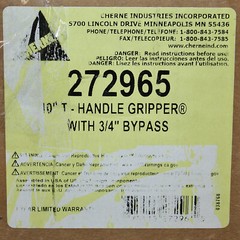 Cherne Gripper 10&Prime; Pipe Plug w/ Bypass 272965, T-Handle, Aluminum, 9.8&Prime; to 10.3&Prime;
