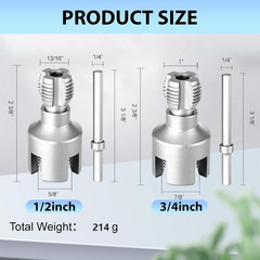 2-in-1 PVC Pipe Threader 1/2&Prime; 3/4&Prime; Internal External Dies, Drill Compatible | Du