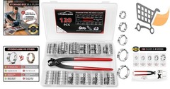 120PCS PEX Clamp Kit Stainless Steel 3/8-1&rdquo; Crimp Rings with Tool for Plumbing