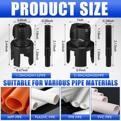 2 Pcs PVC Pipe Threader Kit Dual Function Internal External Plumbing Die