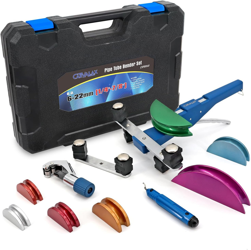 CARVALAX Blue Pipe Tube Bender Set, No Reverse, for 1/4&rdquo; to 7/8&rdquo; O.D | Lite