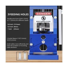 Manual Wire Stripper Machine, 0.06-1&Prime; Copper Peeler, Drill or Hand Crank Drive