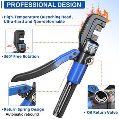Hydraulic Crimping Tool with 9 Hardened Alloy Dies, 12 AWG-2/0 AWG Cable Crim&hellip;