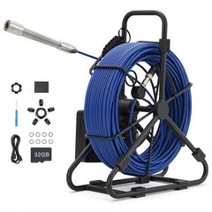 7&Prime; Self-Leveling Sewer Camera 100ft Pipe Inspection Camera w 512Hz Locator 32GB