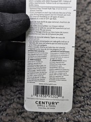 (QTY 6) Century Drill & Tool 95202: Carbon Steel Pipe Thread Tap, 1/4-18 NPT