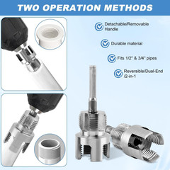 1/2&Prime; 3/4&Prime; NPT Pipe Threader Die Set 2 Piece Power Drill Drive Plumbing Repair Ki