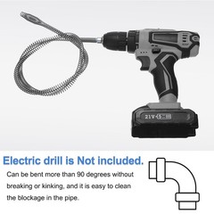 3/8&Prime; 10mm Flexible Drain Cleaning Cable 33ft Spiral Drain Snake Tool HARFINGTON