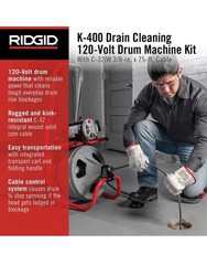 Ridgid 52363 K-400 Drain Cleaner Machine w/ 3/8&Prime; x 75ft Cable