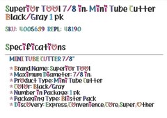 Superior Tool 7/8 in. Mini Tube Cutter Black/Gray 35078