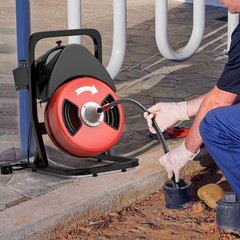 50FT 1/2In Portable Heavy Duty Drain Cleaner Auger Sewer Snake 250W