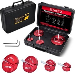 4-Piece PVC Pipe Reamer Kit, Plastic Pipe Fitting Reamer Tool, Fit into Standard