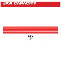 MILWAUKEE Press Jaw: 1/2 in Pipe, PEX, For ASTM F1807/F2159, Sub-Compact Tool