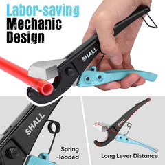 PEX Pipe Cutter, Cuts up to 1-3/8&rsquo;&rsquo;, Fast Tubing Cutter for PEX, Plastic Hoses,