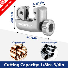 WORKPRO 3 Pieces Tubing Cutter Set &ndash; Pipe with 1/8&rdquo;-1-1/4&rdquo; Cutting&hellip;