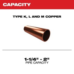 Milwaukee M12 Brushless 1-1/4&Prime; &ndash; 2&Prime; Copper Tubing Cutter